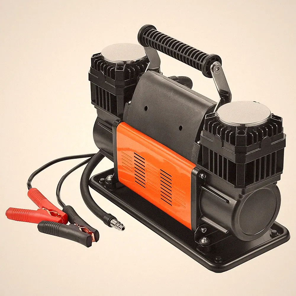 10.6 CFM Heavy Duty Air Compressor, 30s Fast Inflation | Dual-Cylinder Portable
