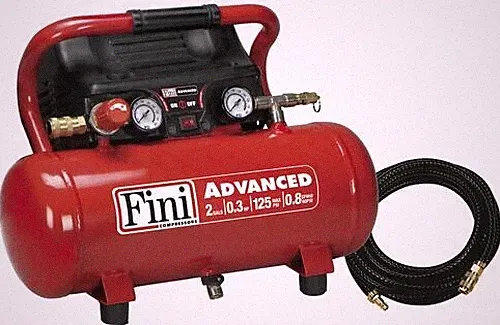 2 Gallon 125 PSI Portable Electric Hot Dog Air Compressor Horizontal Steel Tank