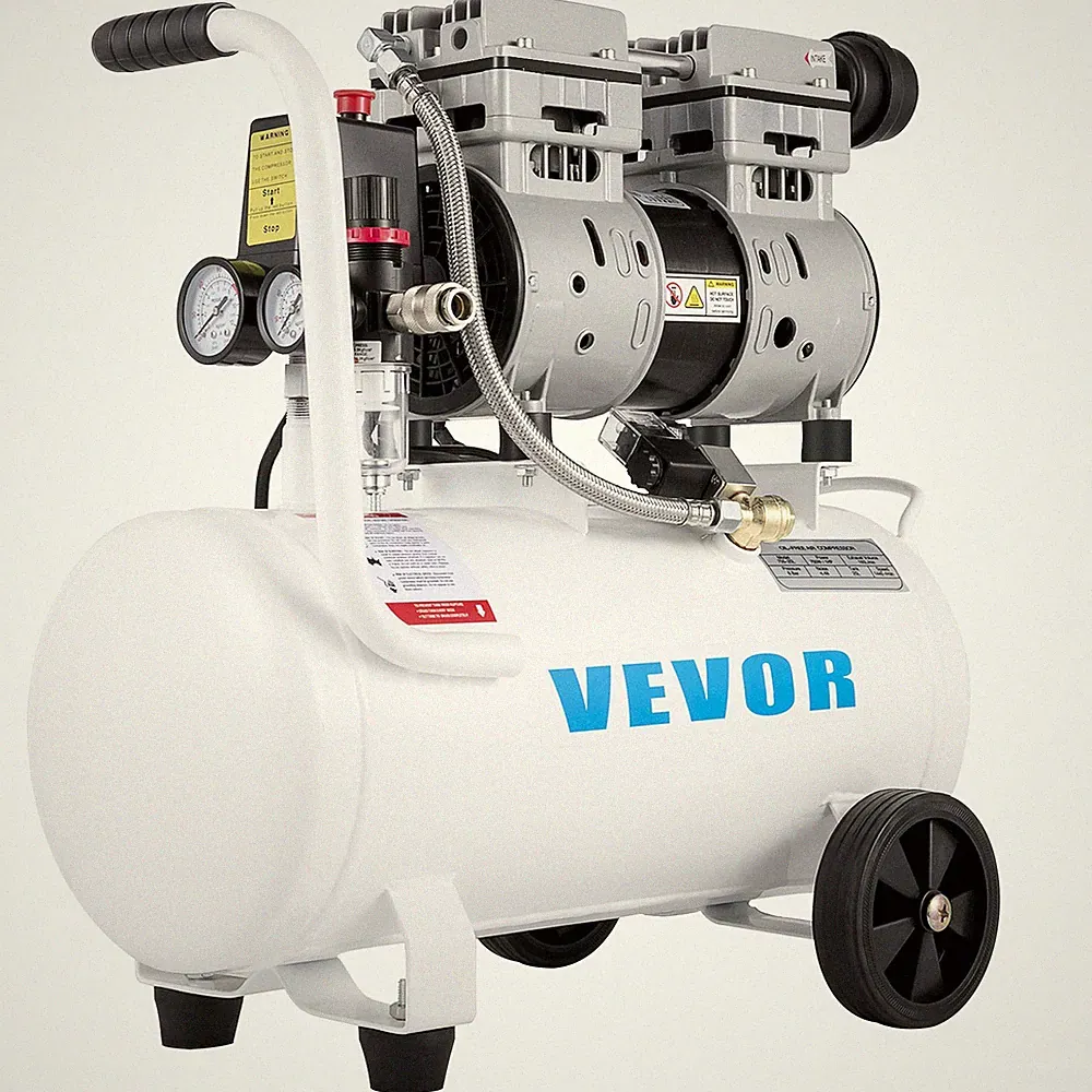 6.6-Gallon Portable 1HP Oil-Free Air Compressor 115 PSI Ultra-Quiet Pancake