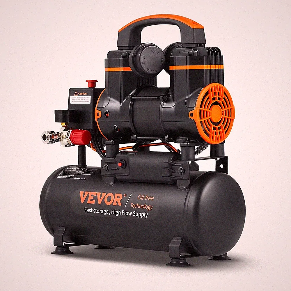 900W Silent Air Compressor 2.1 Gallon, Oil-Free, 116 PSI, Portable