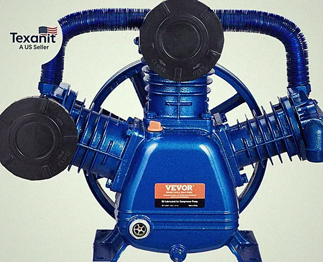 Air Compressor Pump Head, 10HP 17.5CFM @ 90PSI, 3-Cylinder Oil Lubricated Air Co