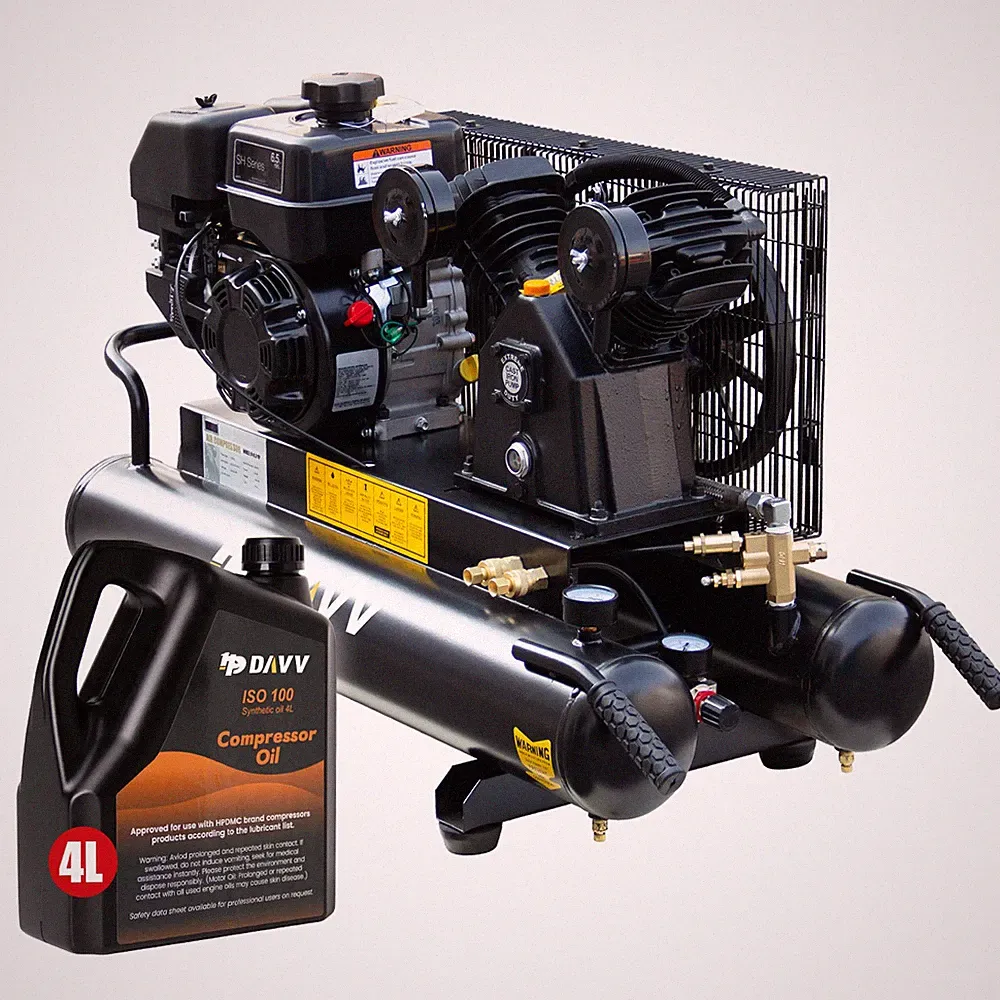 Horizontal Piston Air Compressor 6.5 HP 125Psi 9 Gal Double Stack Tank + 4L Oil