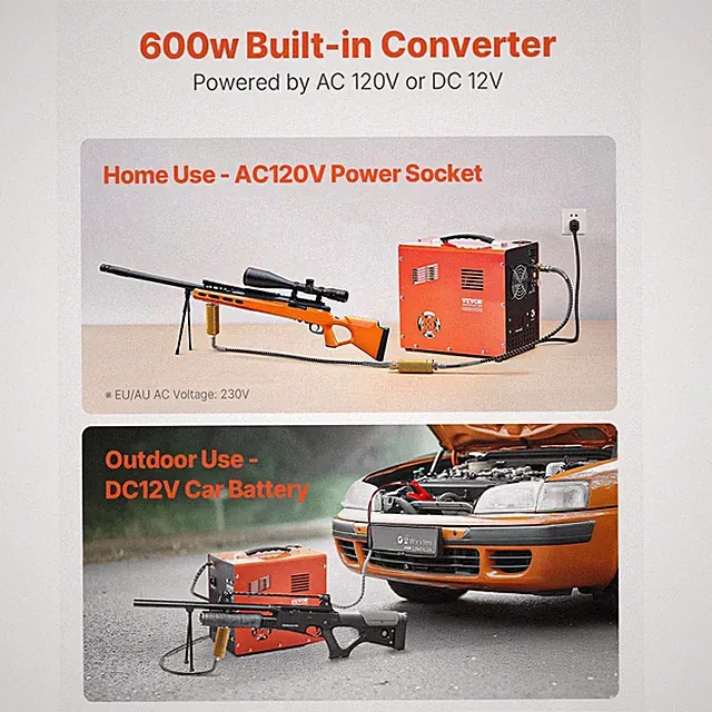 PCP Air Compressor, 4500PSI/30Mpa Portable PCP Airgun Compressor with Built-in C