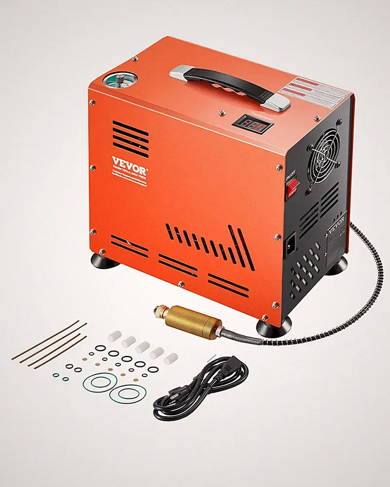 VEVOR Air Compressor 800W Dual-Cylinder PCP Airgun Compressor 4500PSI Auto Stop