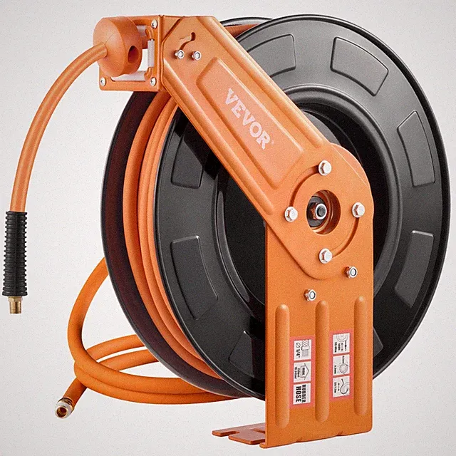 VEVOR Retractable Air Hose Reel 3/8 IN x 100 FT Rubber Air Hose Reel Max 300 PSI
